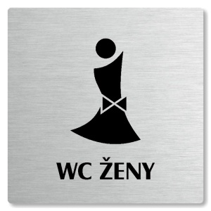WC ženy, 118x118mm, stříbrná, Nevada